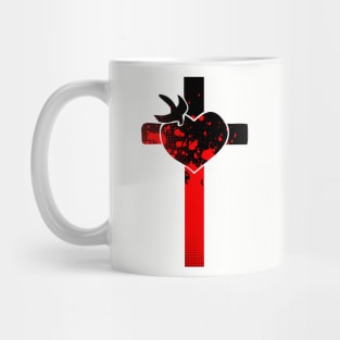 Red and Black Cross Mug